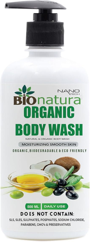 organic body wash, made from Botinical ingredients, based on Coconut & olive oils, non toxic, skin friendly