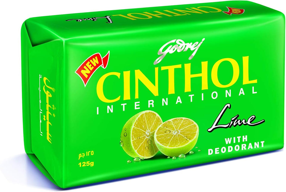 Cinthol Lime Bath Soap – 99.9% Germ Protection, 125g (Pack of 6)