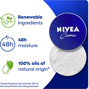 NIVEA Moisturising Cream for Face Body Hands, Tin 400ml