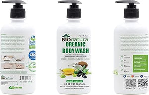 organic body wash, made from Botinical ingredients, based on Coconut & olive oils, non toxic, skin friendly