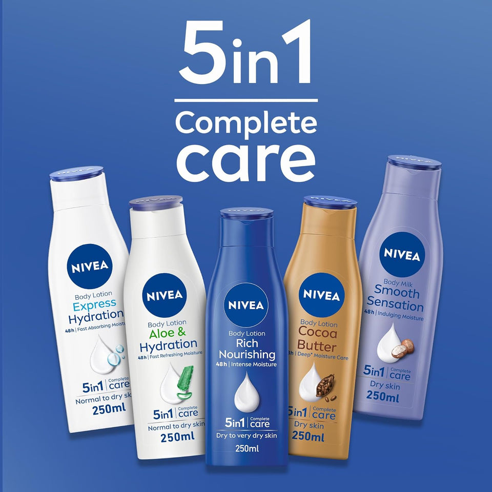 NIVEA Body Lotion Dry Skin, Cocoa Butter Vitamin E, 400ml