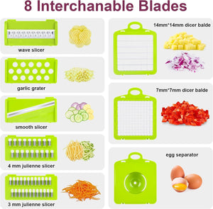 Vegetable Chopper : Multifunctional All-in-One Food Slicer Dicer Cutter