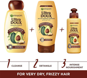 Garnier Conditioner, Intensely Nourishes, Repairs Dry and Damaged Hair, With Avocado Oil & Shea Butter, Ultra Doux, 400ml