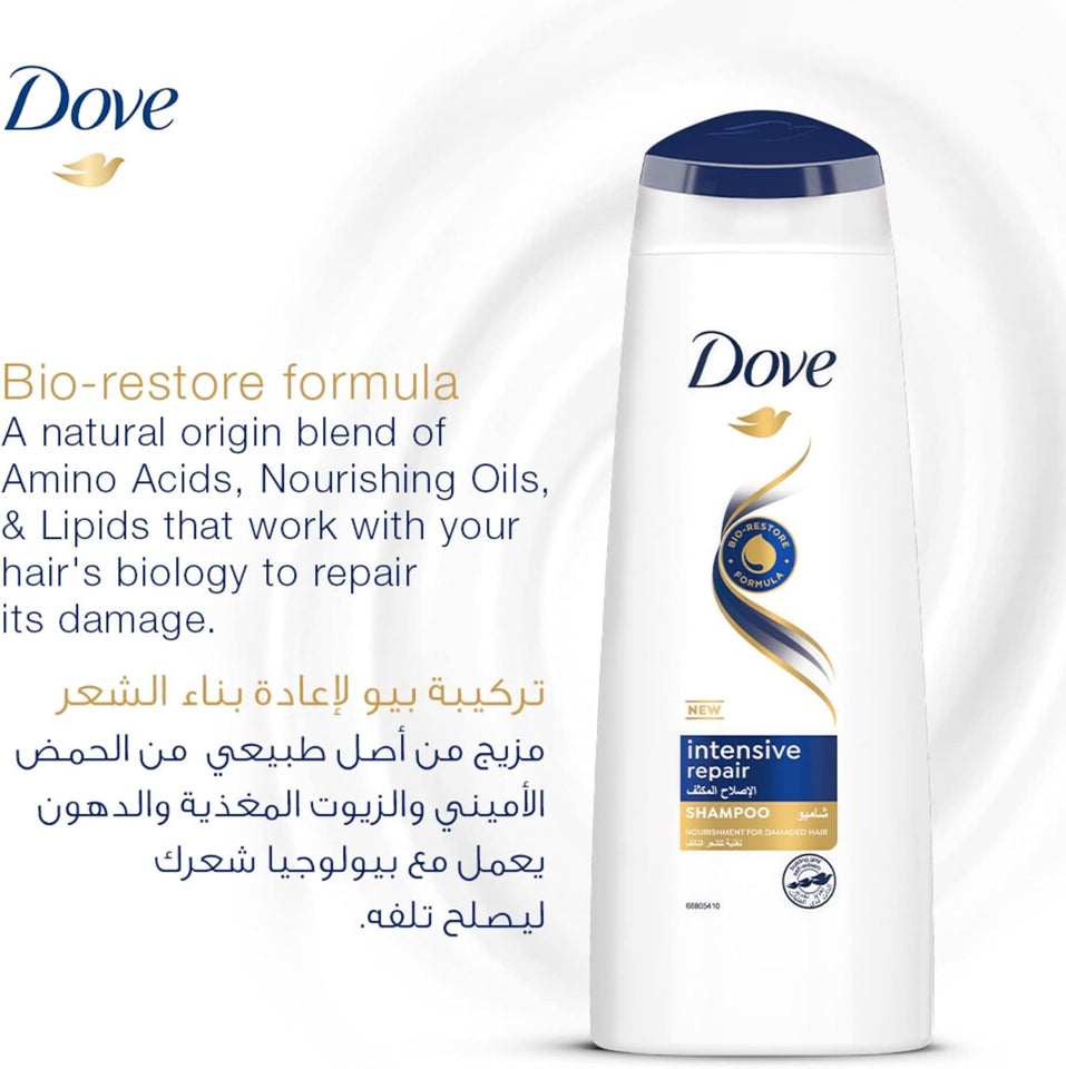 Dove Shampoo for Damaged Hair, Intensive Repair, Nourishing Care, 400ml