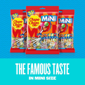 Chupa Chups Mini Lollipop Candy Assorted Flavors Bag 35Pcs