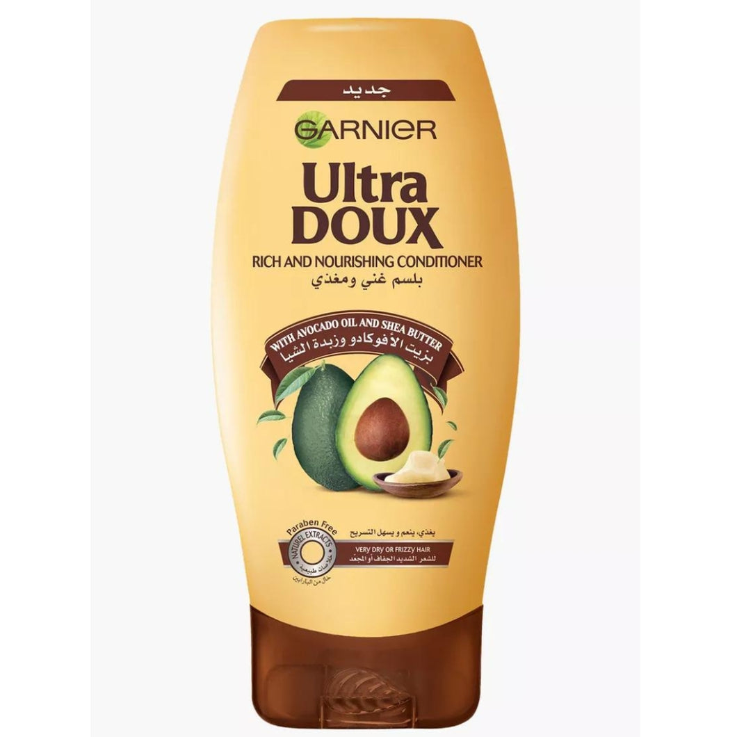 Garnier Conditioner, Intensely Nourishes, Repairs Dry and Damaged Hair, With Avocado Oil & Shea Butter, Ultra Doux, 400ml