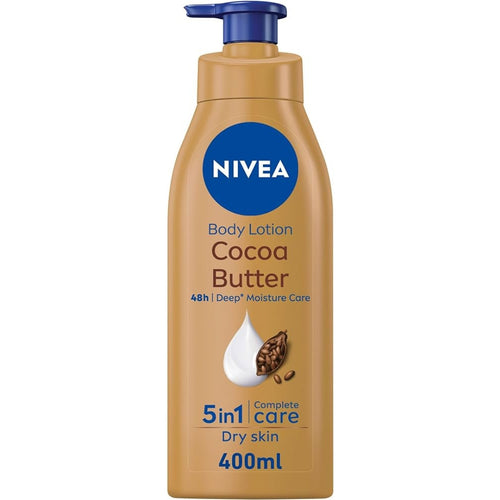 NIVEA Body Lotion Dry Skin, Cocoa Butter Vitamin E, 400ml