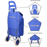 Foldable Shopping Trolley Bag With Wheels For Grocery, Fruits & Vegetables