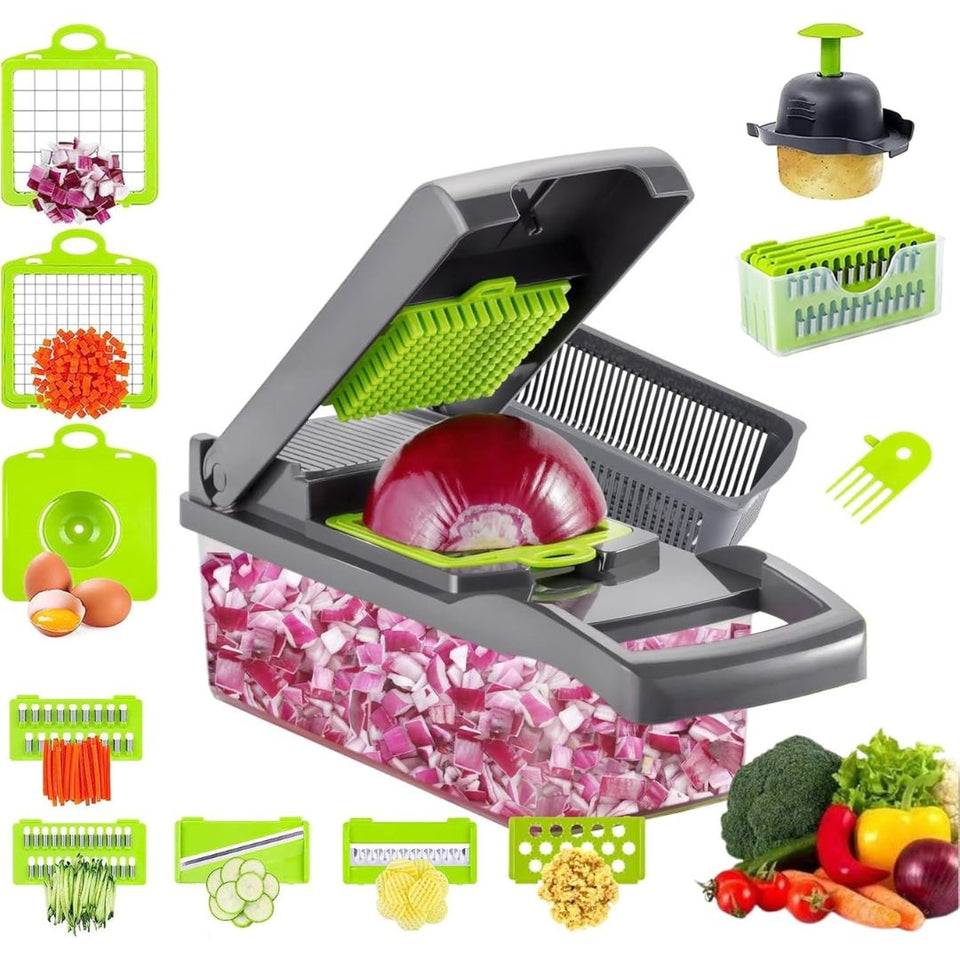 Vegetable Chopper : Multifunctional All-in-One Food Slicer Dicer Cutter