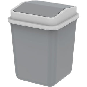 Cosmoplast 15L Swivel Waste Bin With Swing Lid, Pearl Grey