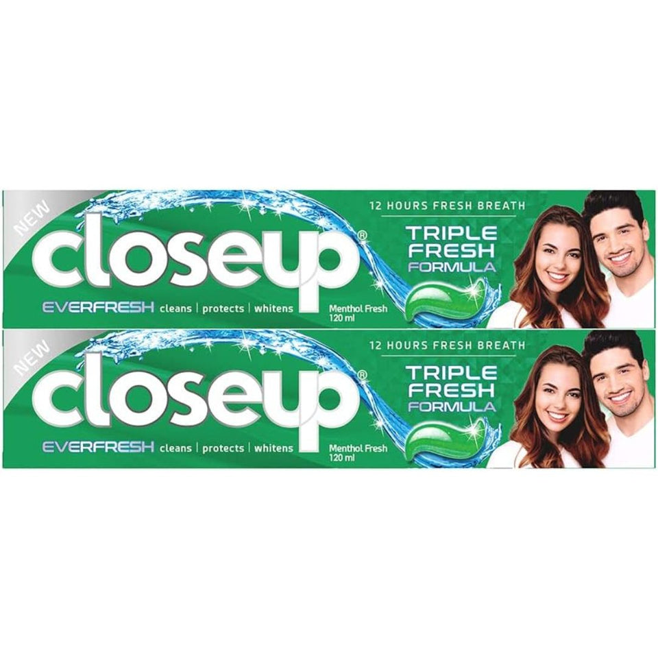 Close Up Triple Fresh Formula Gel Toothpaste, Menthol Fresh, 120ml