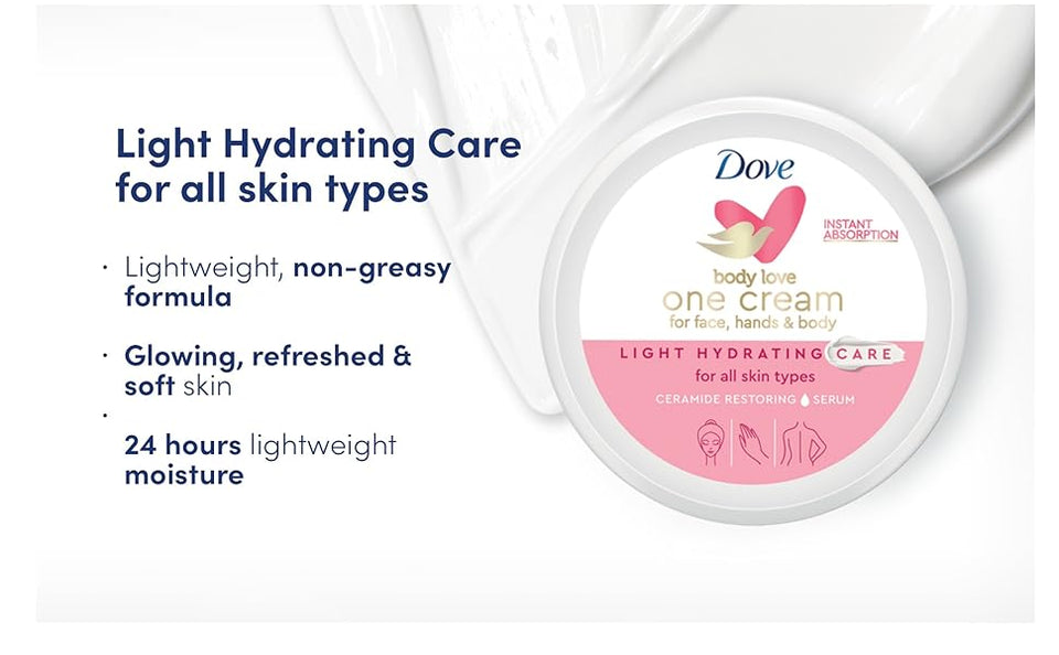 Dove Body Cream with a lightweight, nourishing formula, Beauty cream, for soft smooth skin, 250ml