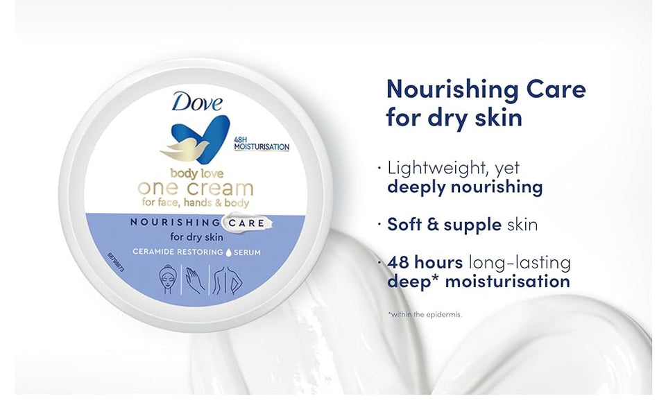 Dove Body Cream with a lightweight, nourishing formula, Beauty cream, for soft smooth skin, 250ml